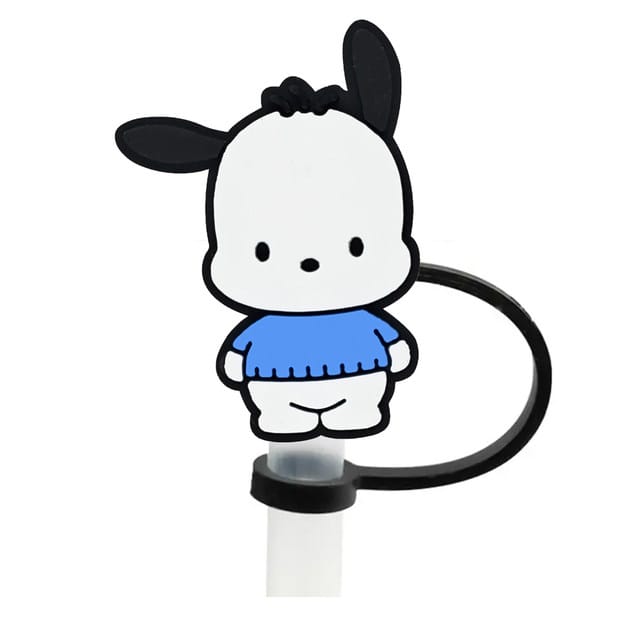 Sanrio Pochacco Straw Cover Caps Toppers for Tumbler