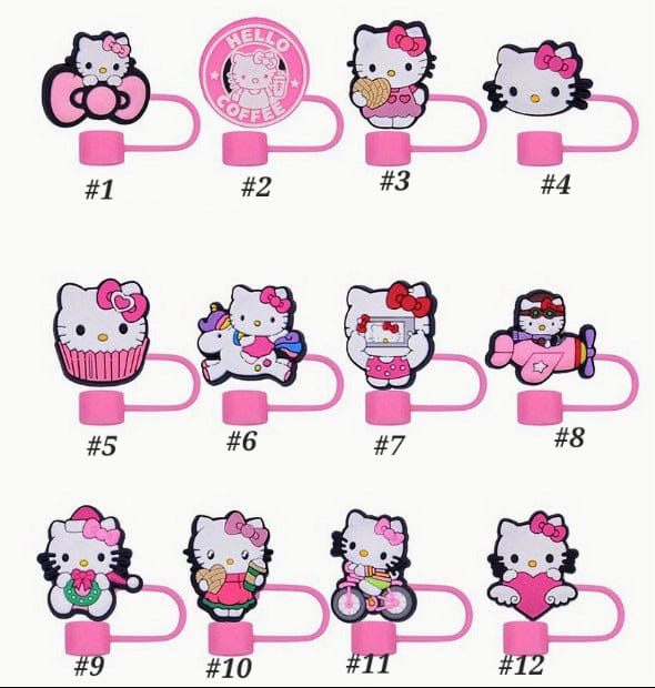 Sanrio Hello Kitty Straw Cover Caps Toppers for Tumbler