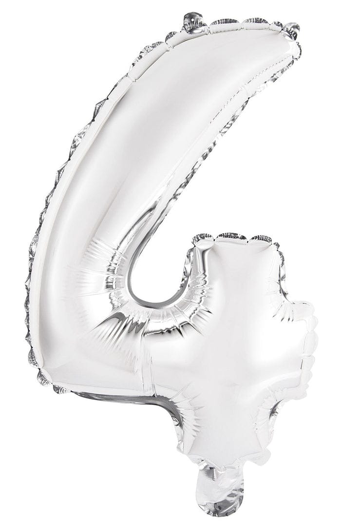 35" Jumbo  Number Silver Foil Helium Balloons (35").  1 to 9