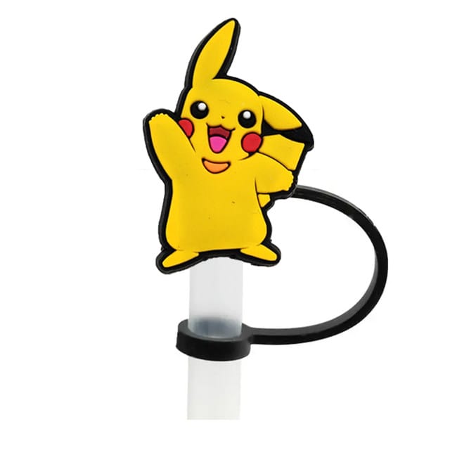 P0kemon Characters Straw Cover Caps Toppers for Tumbler