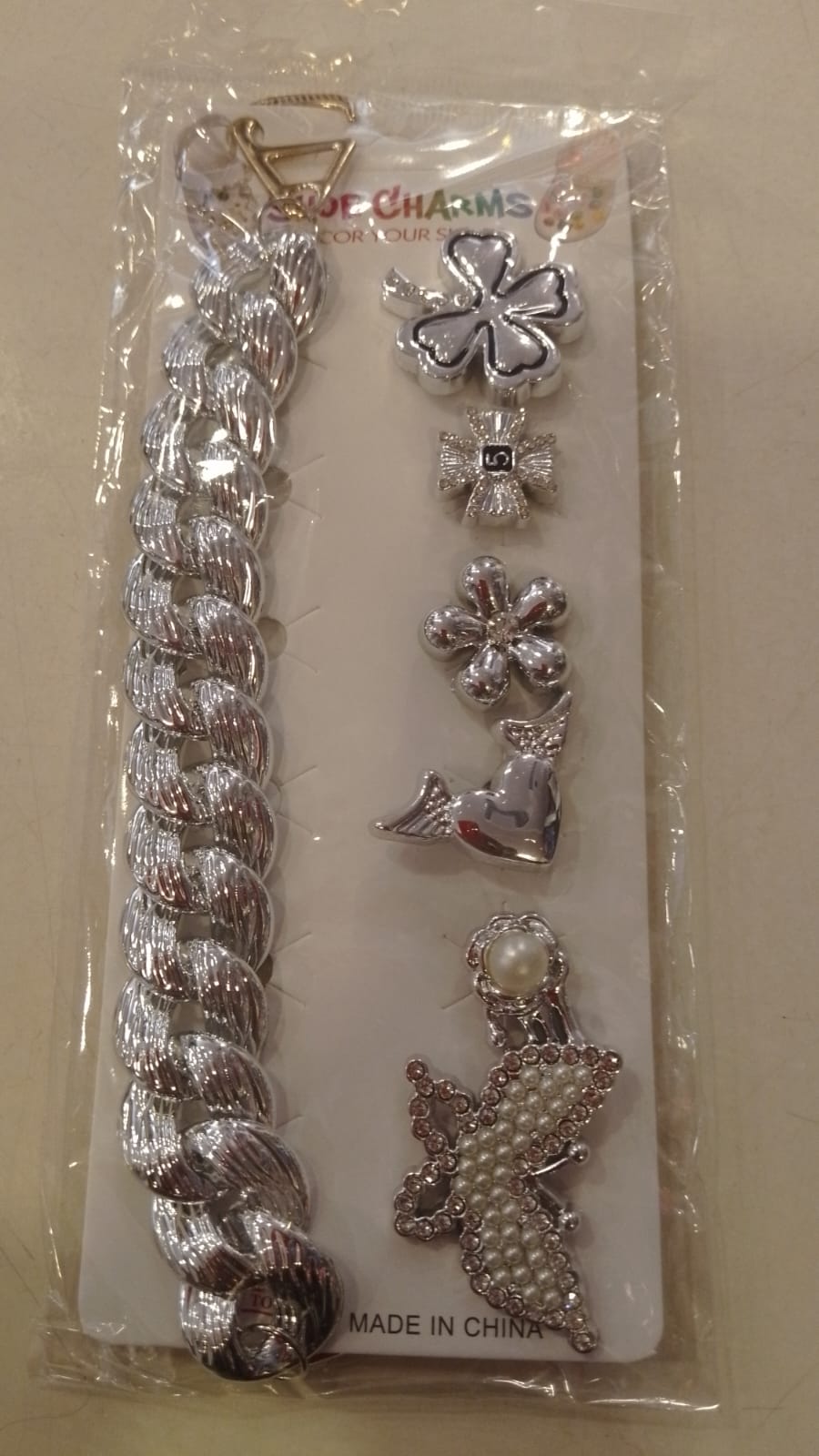 Silver Stylish Decorative Croc Charm Set (7PCS)