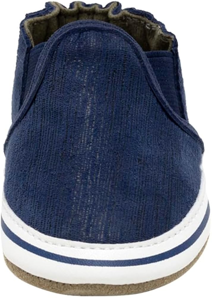 Robeez Navy Liam Slip-on crib shoes