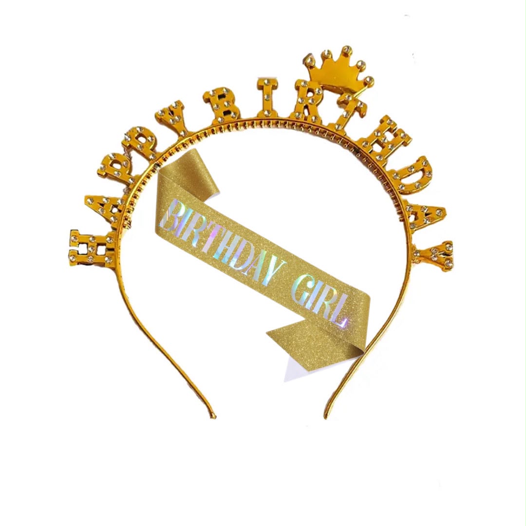 Happy Birthday Sash and Tiara Set