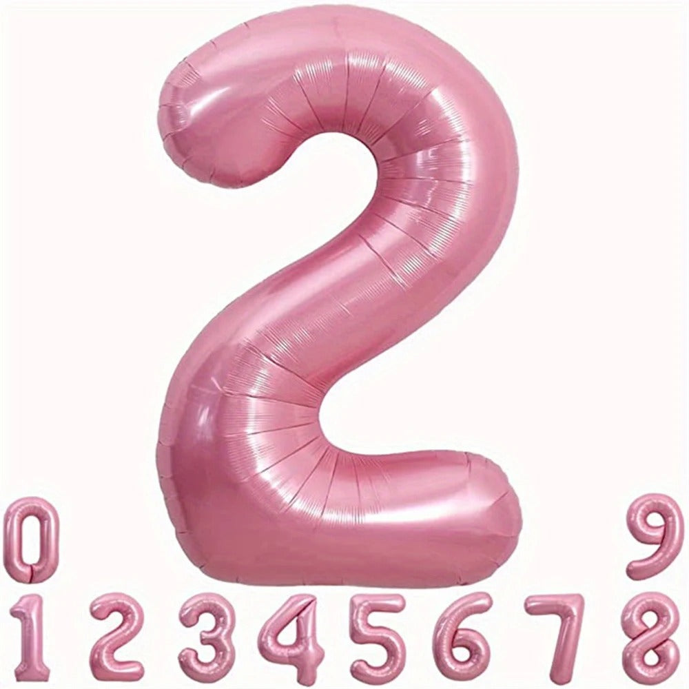 40" Number Pink Foil Helium Balloons (40 inch).  1 to 9 - Preppy Kids (Grand Bazaar)