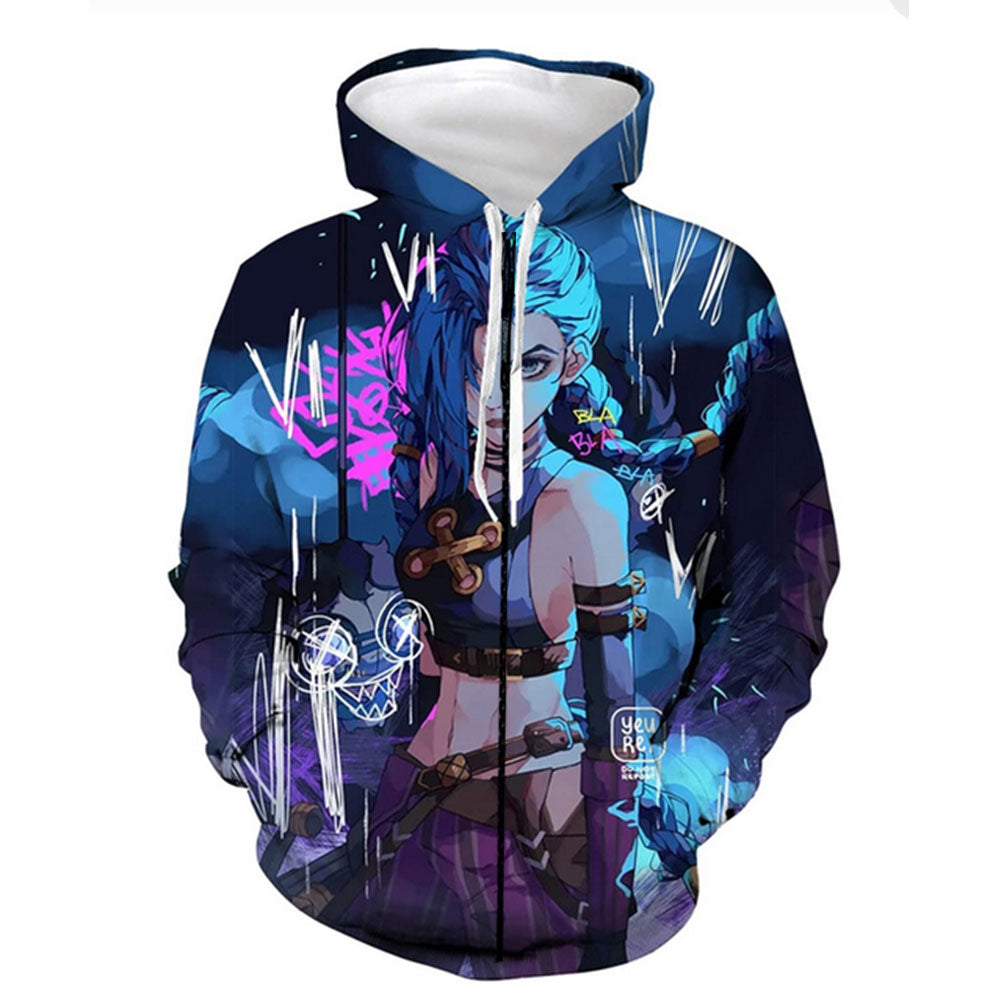 Arcane Jinx 3D Zipper Hoodie