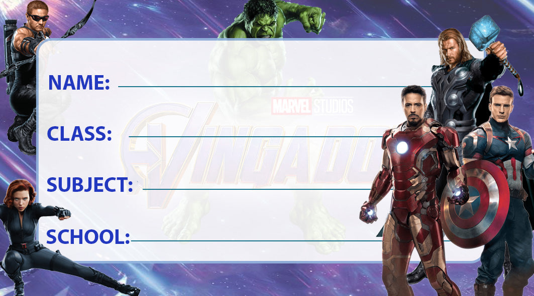 Avengers School Book Labels - Preppy Kids (Grand Bazaar)