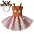 Christmas Brown Deer Costumes Tutu Skirt Reindeer outfit dress cosplay - Preppy Kids (Grand Bazaar)