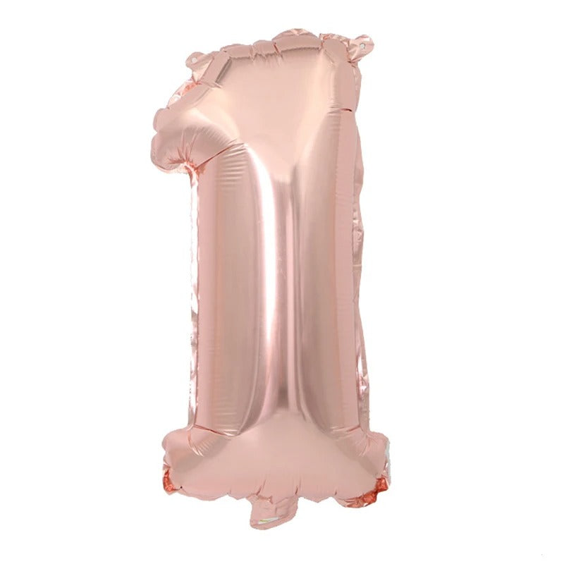 40" Number Rose Gold Foil Helium Balloons (40 inch).  1 to 9 - Preppy Kids (Grand Bazaar)