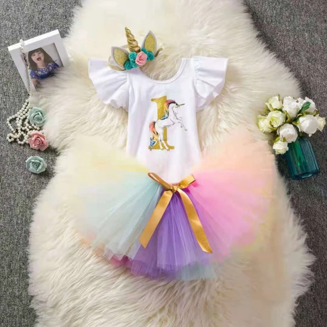 UnicornFirst Birthday Girls Outfit Elegant - Preppy Kids (Grand Bazaar)