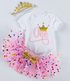 First Birthday One Girls Outfit Crown 1st - Preppy Kids (Grand Bazaar)