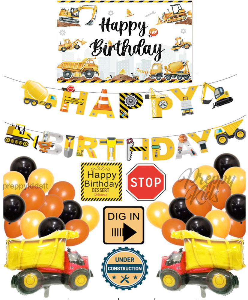 Backdrop & Construction Party Decoration Package
