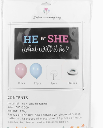 "He or She, What Will it Be?" Balloon Drop Bag