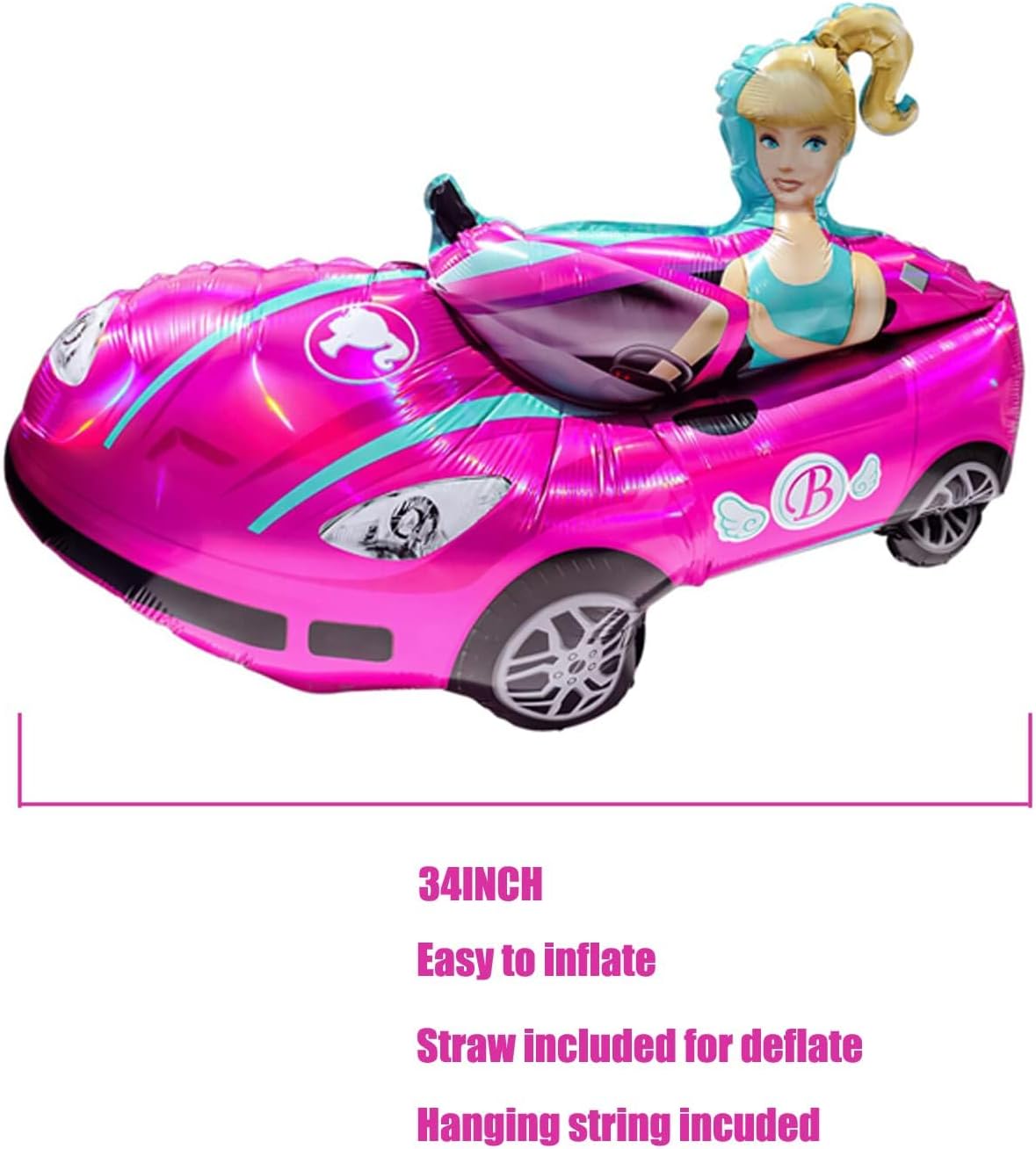 Barbie Car Foil Balloon - Preppy Kids (Grand Bazaar)