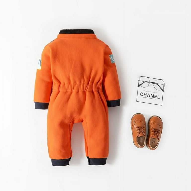 Orange Baby Astronaut Fleece Costume Jumpsuit (2-3 Years) Cosplay - Preppy Kids (Grand Bazaar)