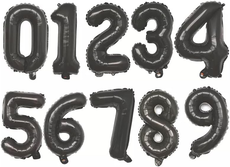 Number Black Foil 32 " Helium Balloons (32"). 1 to 9 - Preppy Kids (Grand Bazaar)