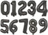 Number Black Foil 32 " Helium Balloons (32"). 1 to 9 - Preppy Kids (Grand Bazaar)