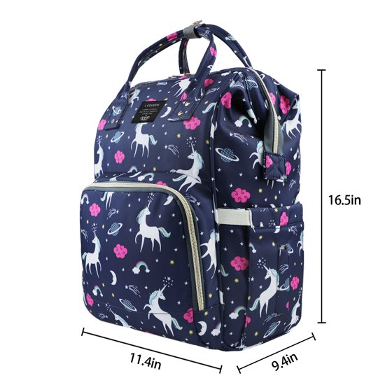 Le Queen Unicorn Bucket Mummy Baby Bucket Bag (Blue) - Preppy Kids (Grand Bazaar)