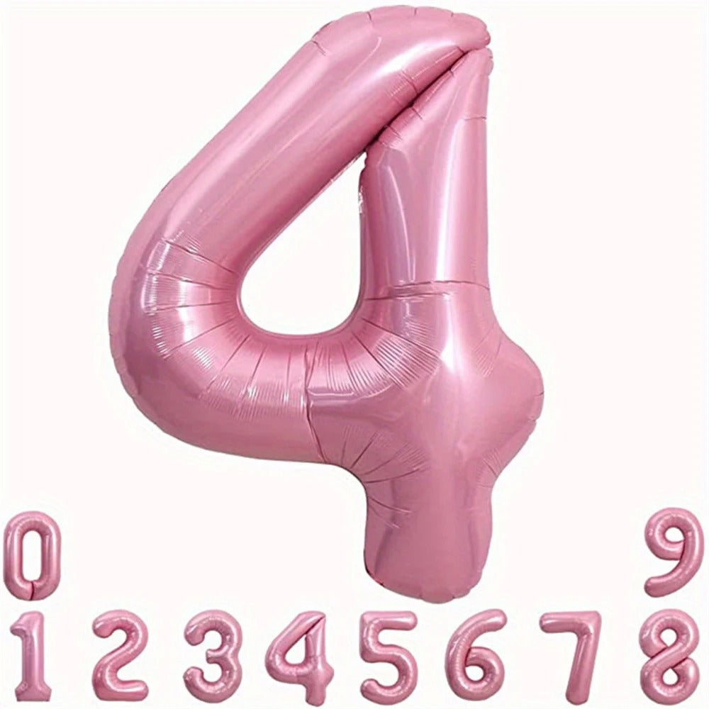 40" Number Pink Foil Helium Balloons (40 inch).  1 to 9 - Preppy Kids (Grand Bazaar)