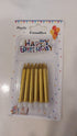 12pc gold candles Happy Birthday - Preppy Kids (Grand Bazaar)