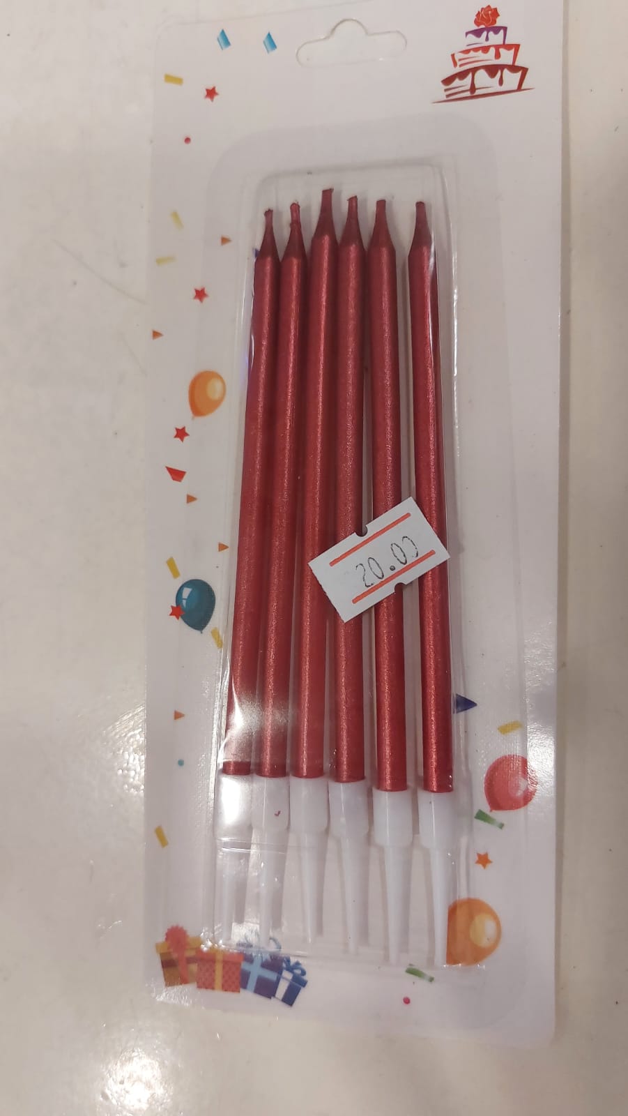 6pc red candles - Preppy Kids (Grand Bazaar)