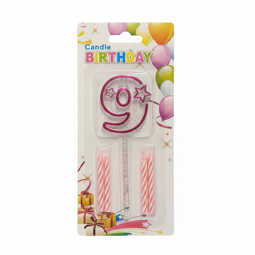 Pink Acrylic Candle 0 to 9 (ACR)