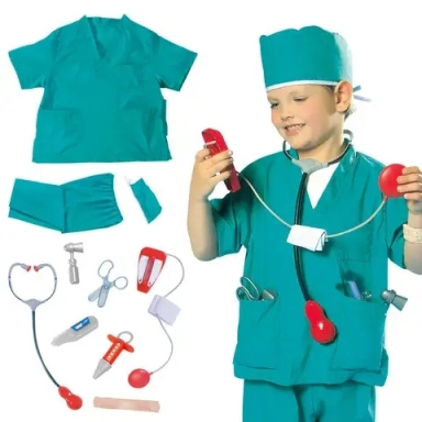 Surgeon Deluxe Kids Doctor Costume Set for Toddlers | Role Play Kit with Cute Surgeon Dress-Up Set for Boys & Girls Ages 2-5 | Children&