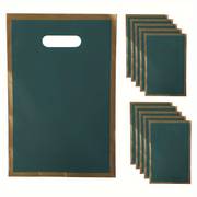 Plain green and gold borders party loot bags (10 pcs) - Preppy Kids (Grand Bazaar)