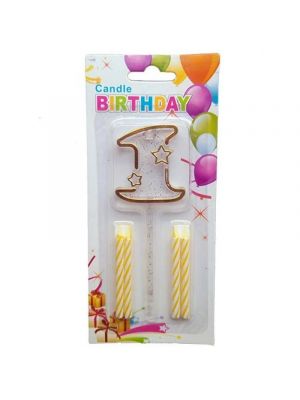 Gold Acrylic Candle 0 to 9 (ACR) - Preppy Kids (Grand Bazaar)