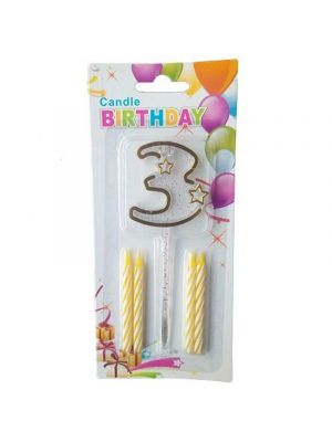 Gold Acrylic Candle 0 to 9 (ACR) - Preppy Kids (Grand Bazaar)