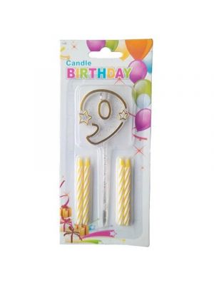 Gold Acrylic Candle 0 to 9 (ACR) - Preppy Kids (Grand Bazaar)