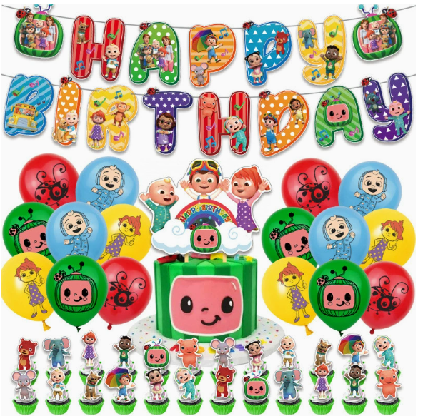 Cocomelon Party Decoration Package With Backdrop