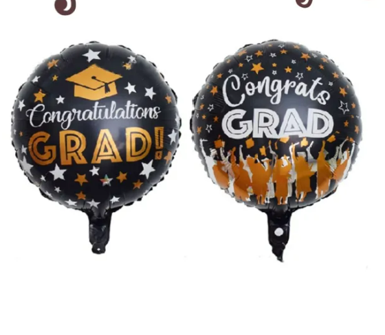 Congrats Graduation Grad Foil Balloon 18inch (Double sided print) - Preppy Kids (Grand Bazaar)