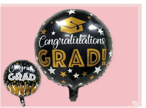 Congrats Graduation Grad Foil Balloon 18inch (Double sided print) - Preppy Kids (Grand Bazaar)