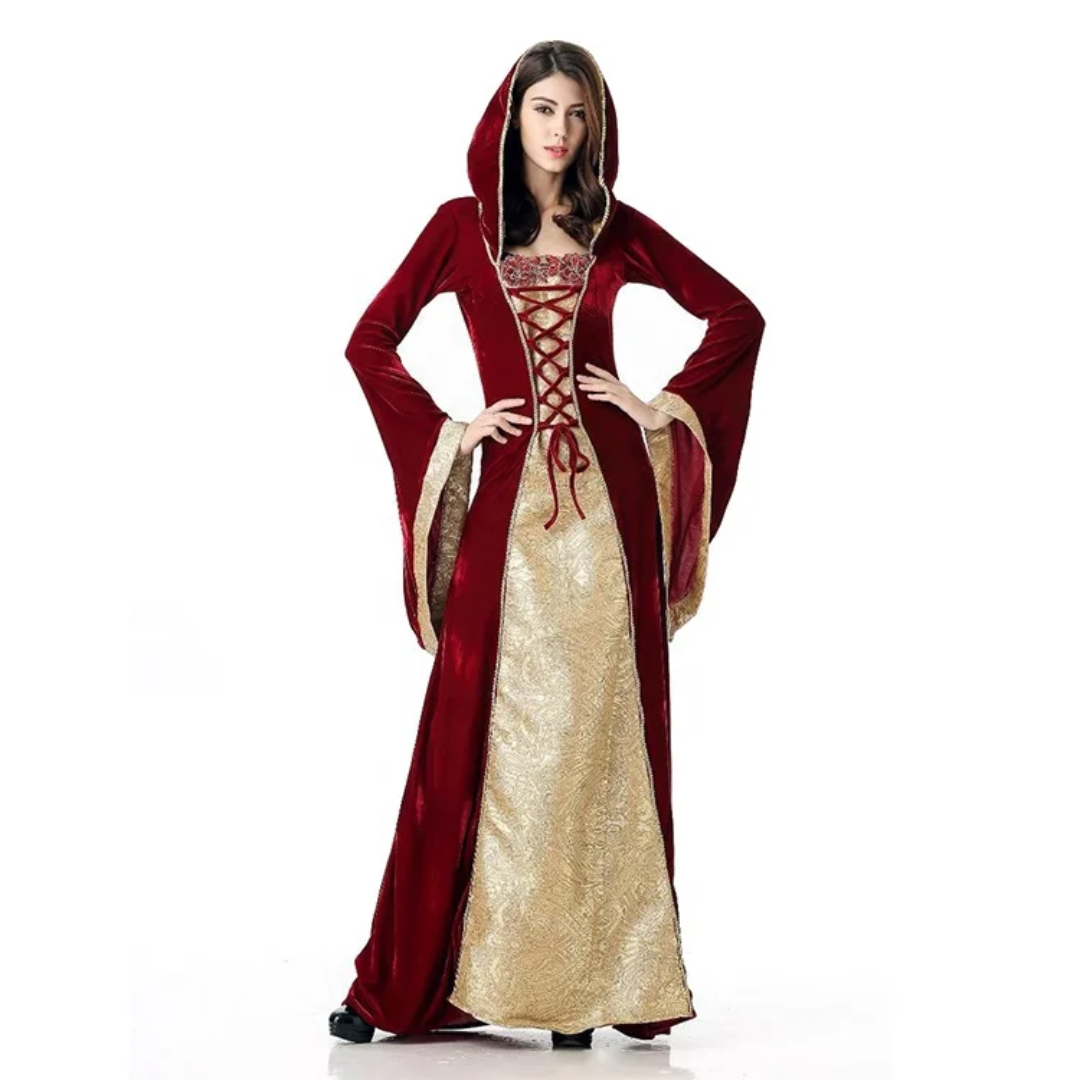 Medieval Renaissance Vintage Hooded Cosplay Dress