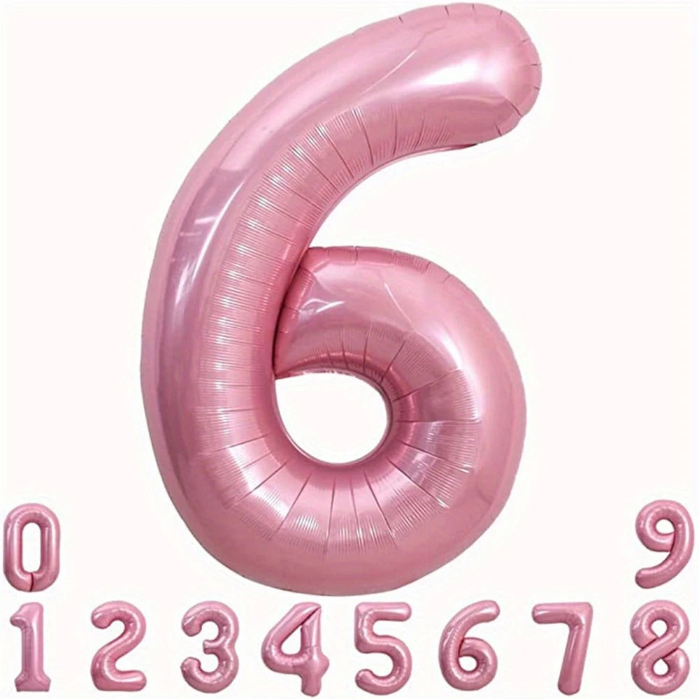 40" Number Pink Foil Helium Balloons (40 inch).  1 to 9 - Preppy Kids (Grand Bazaar)