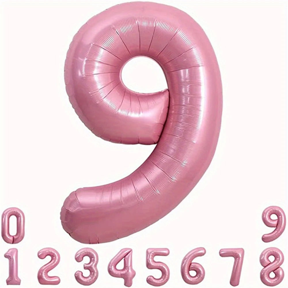 40" Number Pink Foil Helium Balloons (40 inch).  1 to 9 - Preppy Kids (Grand Bazaar)