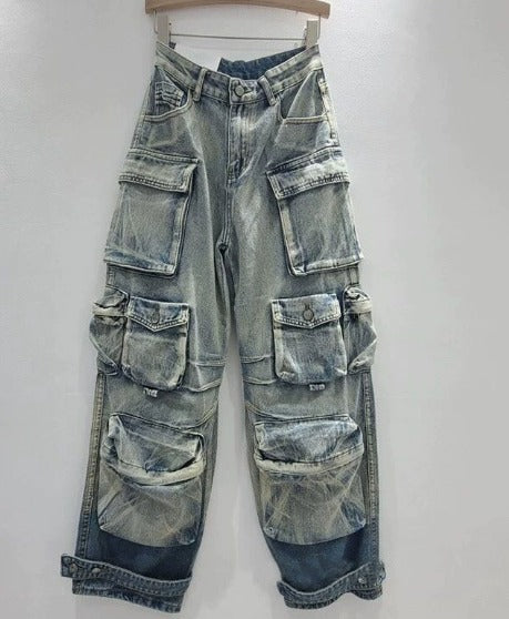 Distressed Baggy Cargo Jeans
