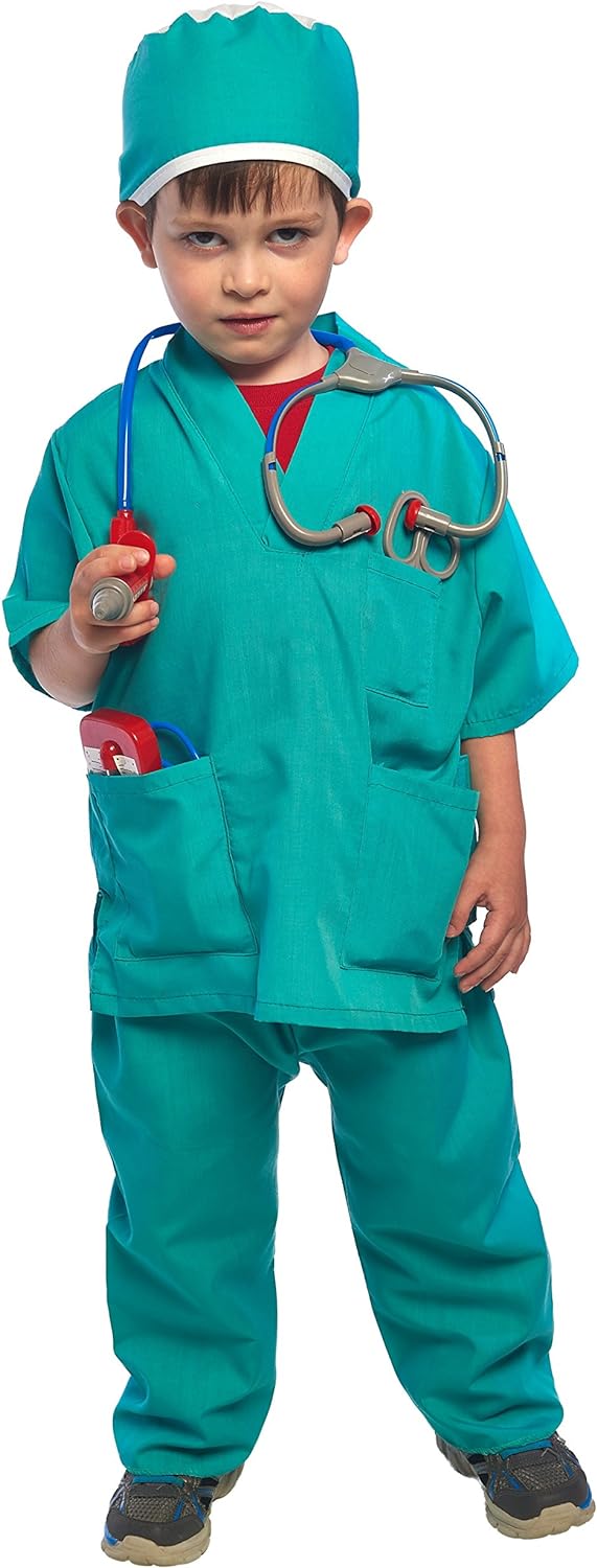 Surgeon Deluxe Kids Doctor Costume Set for Toddlers | Role Play Kit with Cute Surgeon Dress-Up Set for Boys & Girls Ages 2-5 | Children&