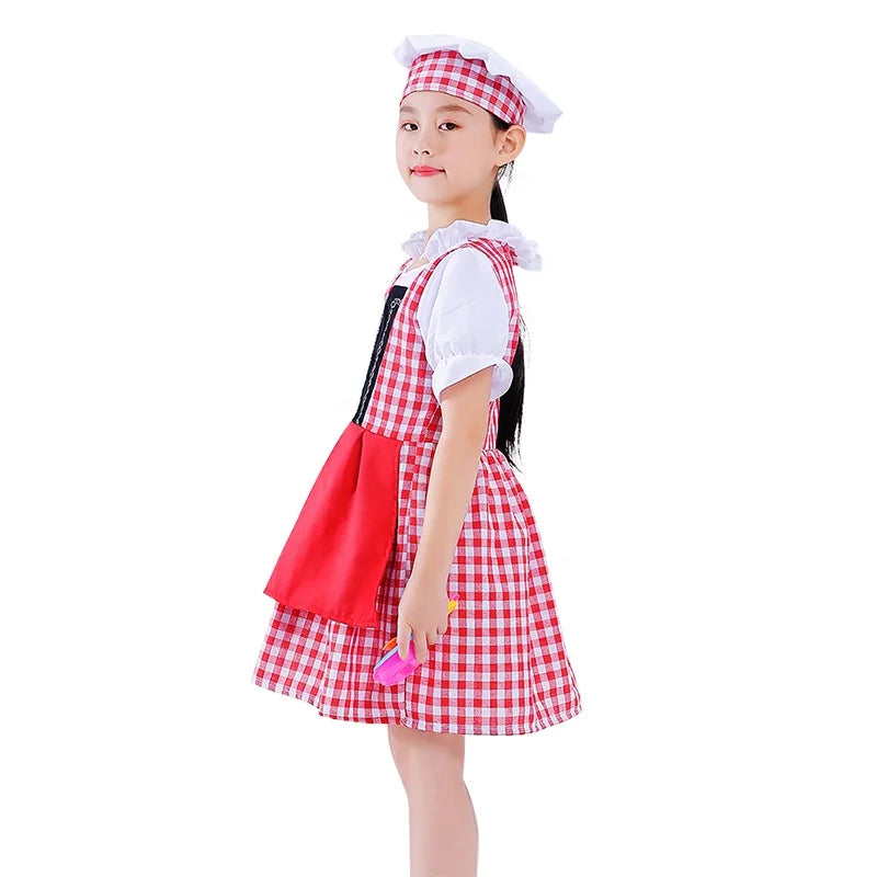 Chef Girls Pink Career Day outfit Costume Dress (3-8 yrs old)