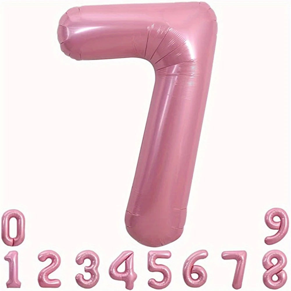 40" Number Pink Foil Helium Balloons (40 inch).  1 to 9 - Preppy Kids (Grand Bazaar)
