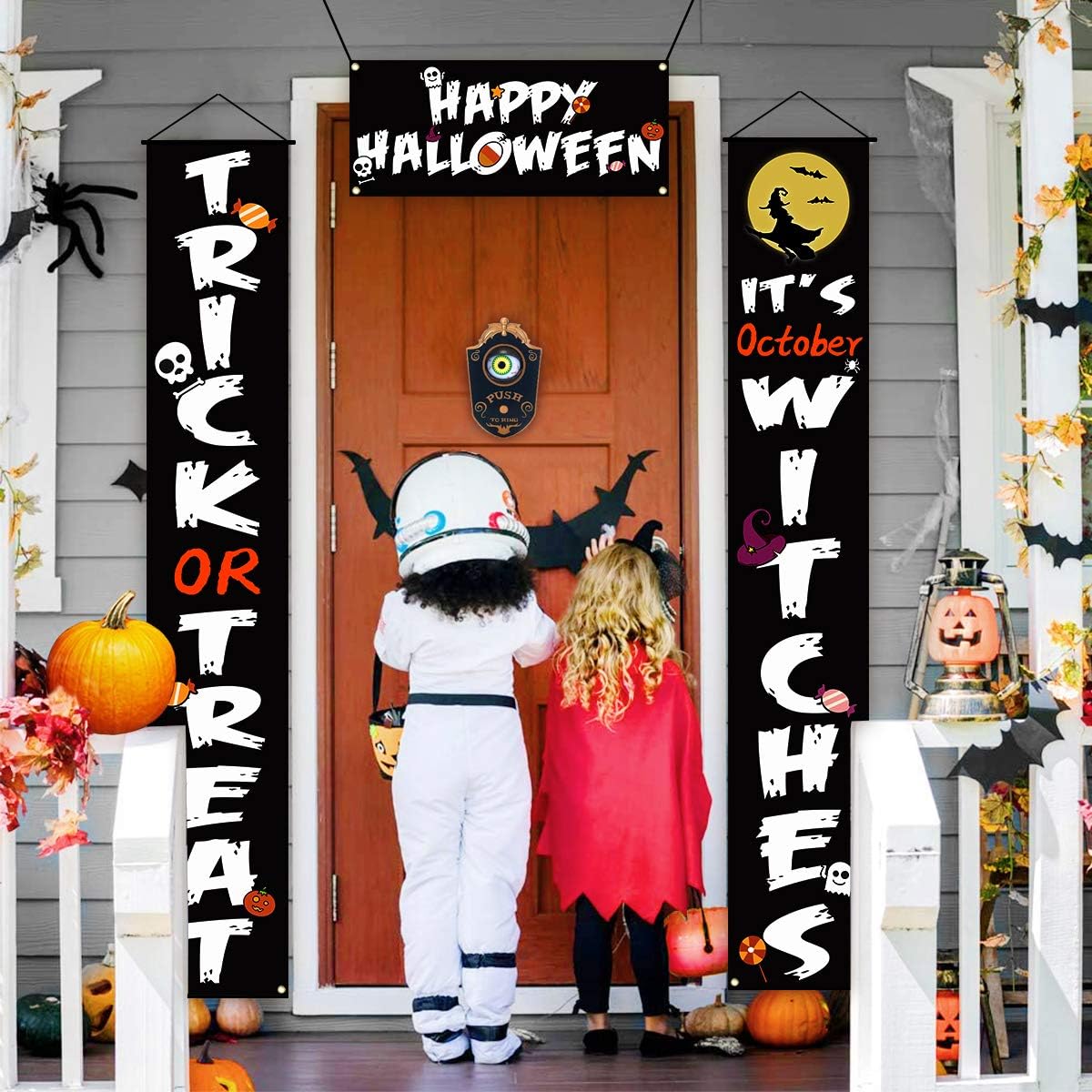 Halloween Doorbell, Haunted Doorbell Animated Eyeball Halloween Decor with Spooky Sounds Video - Preppy Kids (Grand Bazaar)