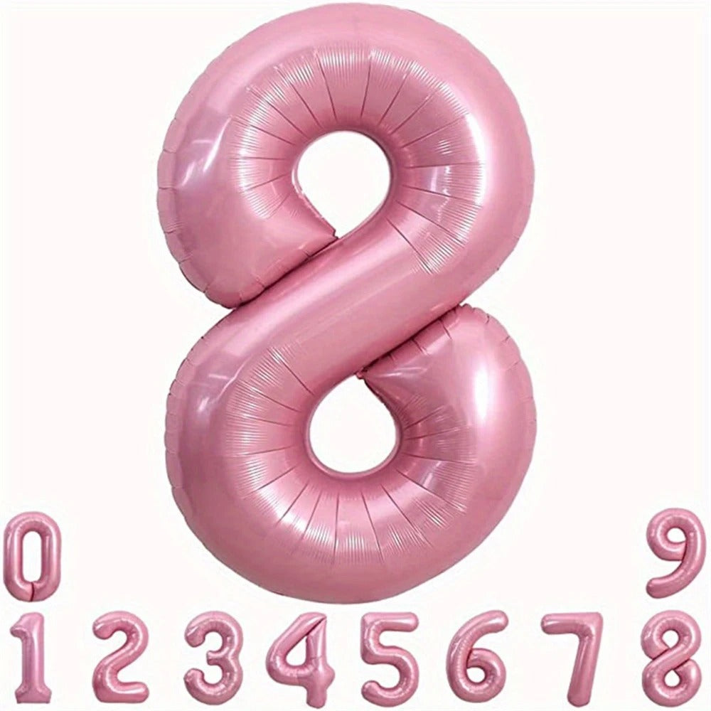 40" Number Pink Foil Helium Balloons (40 inch).  1 to 9 - Preppy Kids (Grand Bazaar)