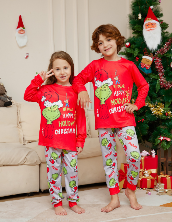 Grinch Happy Holidays Christmas Pajamas Kids and Adults Pyjamas - Preppy Kids (Grand Bazaar)