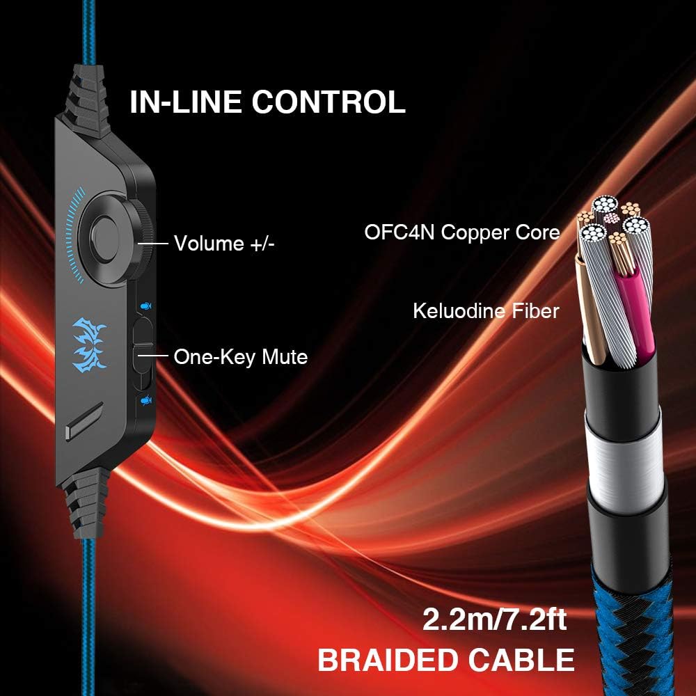 G2000 Pro Gaming Headset, Bass Surround Gaming Headphones with Noise Cancelling Mic, LED Lights, Soft Memory Earmuffs for PS5/ PS4/ Xbox One - Preppy Kids (Grand Bazaar)