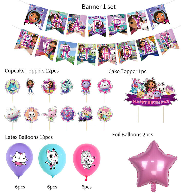 Gabby Dollhouse Party Decorations - Preppy Kids (Grand Bazaar)