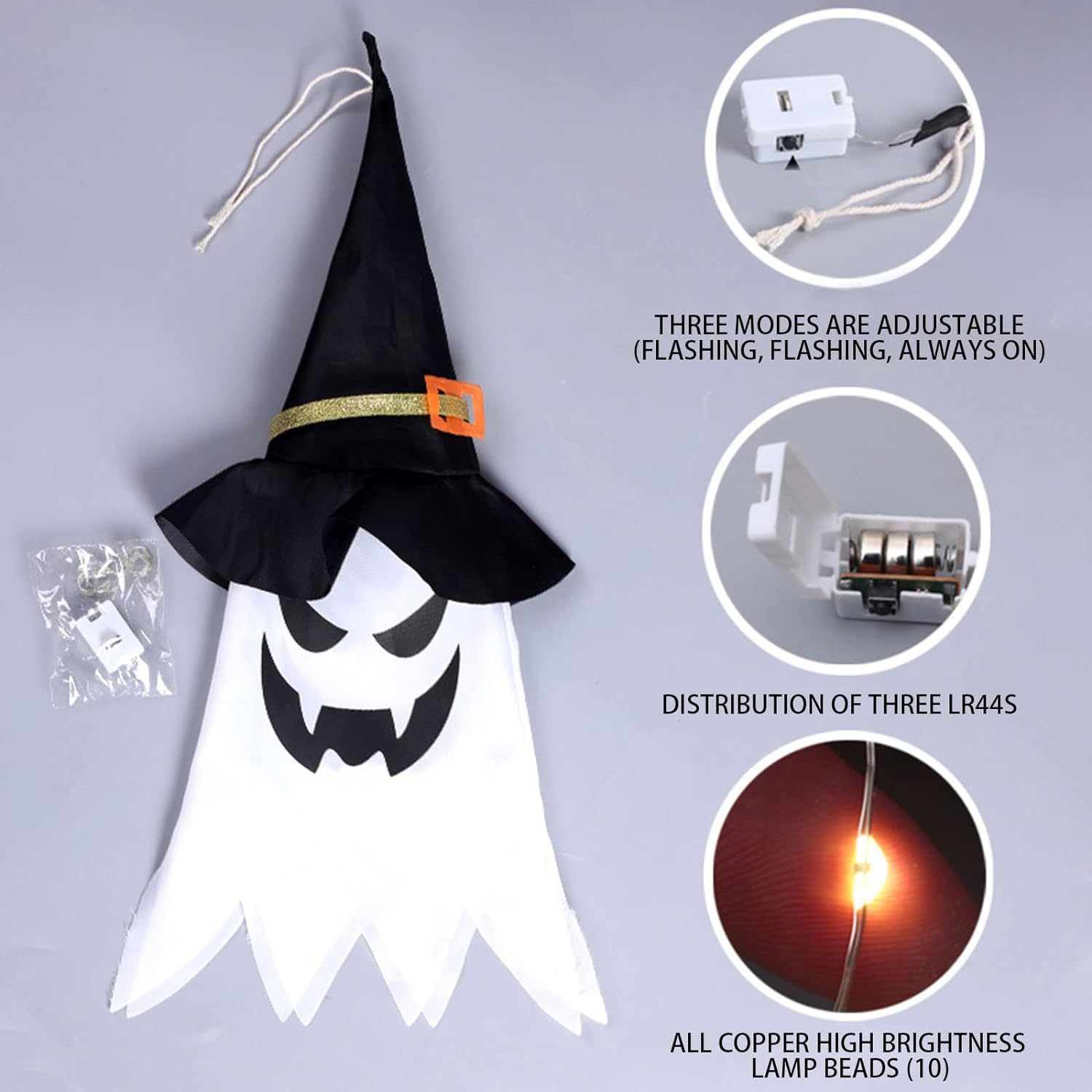Halloween Decoration Ghost LED Color Lights Flashing Lights - Preppy Kids (Grand Bazaar)