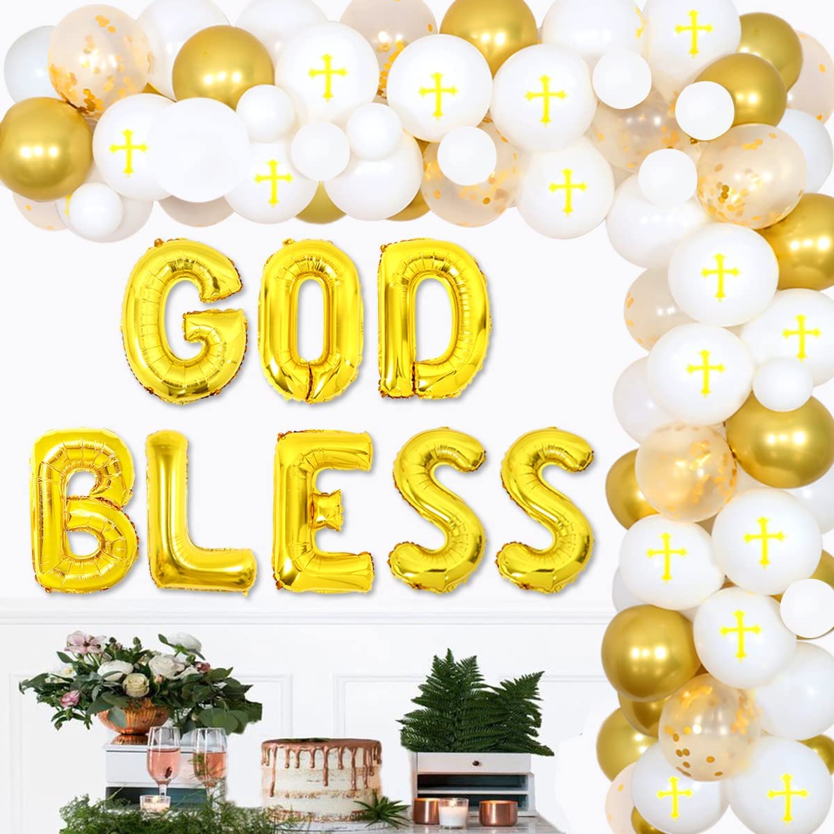 God Bless Balloon Garland Kit With Backdrop