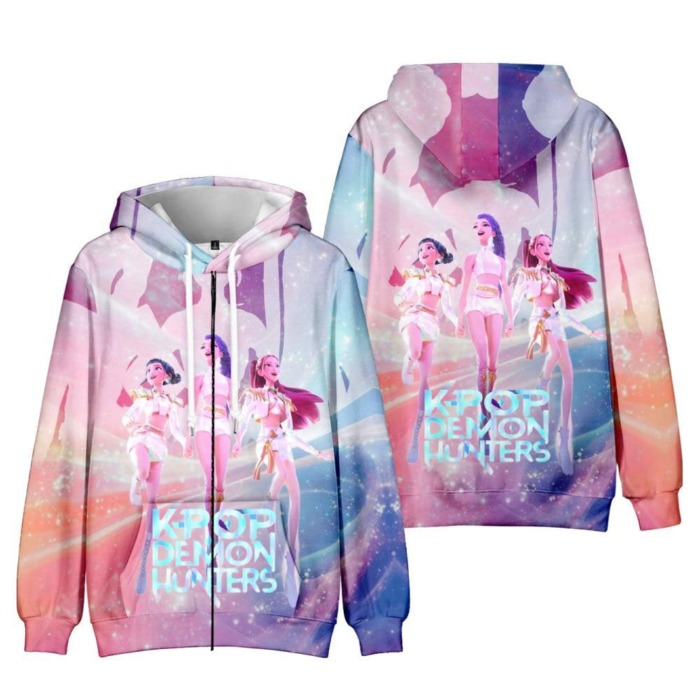 Golden Huntrix Kpop Demon Hunters Zipper hoodie