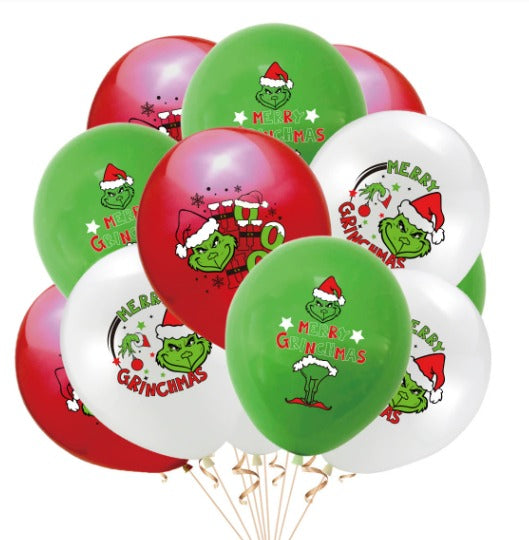 Grinch Christmas Latex Balloons(18pcs)
