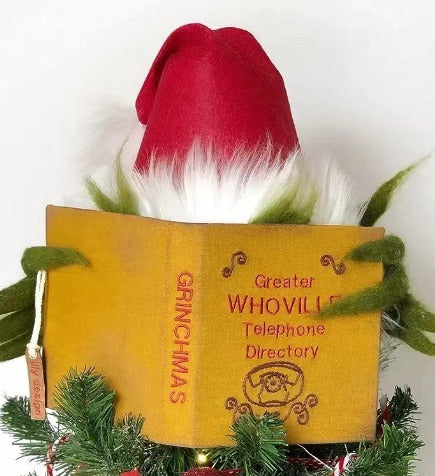 Grinch Telephone Directory Christmas Tree Topper